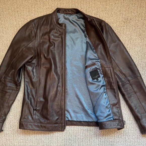 Gorgeous Ted Baker Brown Leather Jacket - Excellent Condition! - Picture 2 of 6
